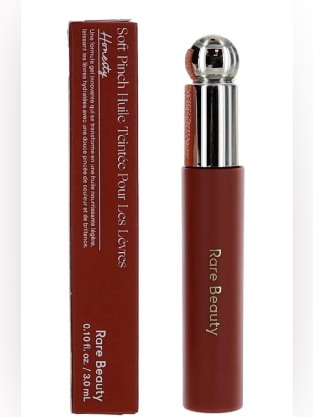 Rare Beauty Soft Pinch Tinted Lip Oil — Honesty (Warm Brick)